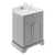 Hudson Reed Old London Floor Standing Vanity Unit with 1TH White Marble Top Rectangular Basin 600mm Wide - Storm Grey