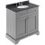 Hudson Reed Old London Floor Standing Vanity Unit with 3TH Black Marble Top Basin 800mm Wide - Storm Grey