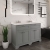 Hudson Reed Old London Floor Standing Vanity Unit with 3TH White Marble Top Basin 1200mm Wide - Storm Grey