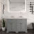 Hudson Reed Old London Floor Standing Vanity Unit with 3TH White Marble Top Basin 1200mm Wide - Storm Grey