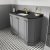 Hudson Reed Old London Angled Floor Standing Vanity Unit with 1TH Black Marble Top Basin 1000mm Wide - Storm Grey