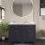 Hudson Reed Old London Floor Standing Vanity Unit with 3TH White Marble Top Basin 1200mm Wide - Twilight Blue