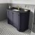 Hudson Reed Old London Angled Floor Standing Vanity Unit with 1TH Black Marble Top Basin 1000mm Wide - Twilight Blue