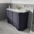 Hudson Reed Old London Angled Floor Standing Vanity Unit with 1TH Grey Marble Top Basin 1200mm Wide - Twilight Blue