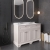 Hudson Reed Old London Floor Standing Vanity Unit with 3TH White Marble Top Basin 1200mm Wide - Timeless Sand