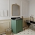 Hudson Reed Old London Angled Floor Standing Vanity Unit with 3TH Black Marble Top Basin 750mm Wide - Hunter Green