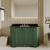 Hudson Reed Old London Angled Floor Standing Vanity Unit with 3TH Black Marble Top Basin 1200mm Wide - Hunter Green