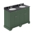 Hudson Reed Old London Floor Standing Vanity Unit with 3TH Black Marble Top Basin 1200mm Wide - Hunter Green