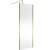 Hudson Reed Outer Framed Brushed Brass Wetroom Screen with Support Bar 800mm W x 1950mm H - 8mm Glass