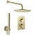 JTP Vos Thermostatic Dual Concealed Mixer Shower with Shower Handset + Fixed Head - Brushed Brass