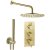 JTP Vos Thermostatic Triple Concealed Mixer Shower with Shower Handset + Fixed Head - Brushed Brass