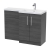 Nuie Arno RH Combination Unit with L-Shape Basin 1100mm Wide - Anthracite Woodgrain