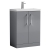 Nuie Arno Compact Floor Standing 2-Door Vanity Unit with Polymarble Basin 600mm Wide - Satin Grey