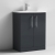 Nuie Arno Floor Standing 2-Door Vanity Unit with Basin-4 600mm Wide - Satin Anthracite