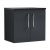 Nuie Arno Wall Hung 2-Door Vanity Unit with Sparkling Black Worktop 600mm Wide - Satin Anthracite