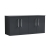 Nuie Arno Wall Hung 4-Door Vanity Unit with Worktop 1200mm Wide - Satin Anthracite