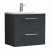 Nuie Arno Wall Hung 2-Drawer Vanity Unit with Basin-4 600mm Wide - Satin Anthracite