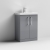 Nuie Arno Floor Standing 2-Door Vanity Unit with Basin-1 600mm Wide - Satin Grey