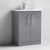 Nuie Arno Floor Standing 2-Door Vanity Unit with Basin-4 600mm Wide - Satin Grey