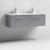 Nuie Arno Wall Hung 2-Drawer Vanity Unit with Double Polymarble Basin 1200mm Wide - Satin Grey