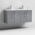 Nuie Arno Wall Hung 4-Door Vanity Unit with Double Polymarble Basin 1200mm Wide - Satin Grey