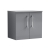 Nuie Arno Wall Hung 2-Door Vanity Unit with Worktop 600mm Wide - Satin Grey