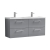 Nuie Arno Wall Hung 4-Drawer Vanity Unit with Double Polymarble Basin 1200mm Wide - Satin Grey