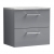 Nuie Arno Wall Hung 2-Drawer Vanity Unit with Bellato Grey Worktop 600mm Wide - Satin Grey