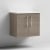 Nuie Arno Wall Hung 2-Door Vanity Unit with Sparkling White Worktop 600mm Wide - Solace Oak Woodgrain