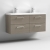 Nuie Arno Wall Hung 4-Drawer Vanity Unit with Double Ceramic Basin 1200mm Wide - Solace Oak Woodgrain