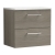 Nuie Arno Wall Hung 2-Drawer Vanity Unit with Sparkling White Worktop 600mm Wide - Solace Oak Woodgrain