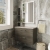 Nuie Arno Wall Hung 2-Drawer Vanity Unit with Bellato Grey Worktop 800mm Wide - Solace Oak Woodgrain