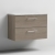 Nuie Arno Wall Hung 2-Drawer Vanity Unit with Bellato Grey Worktop 800mm Wide - Solace Oak Woodgrain