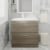 Nuie Arno Floor Standing 2-Drawer Vanity Unit with Basin-1 800mm Wide - Solace Oak Woodgrain