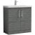 Nuie Arno Floor Standing 2-Door Vanity Unit with Basin-3 800mm Wide - Anthracite Woodgrain