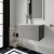 Nuie Arno Wall Hung 1-Drawer Vanity Unit with Sparkling White Worktop 600mm Wide - Anthracite Woodgrain