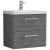 Nuie Arno Wall Hung 2-Drawer Vanity Unit with Basin-3 600mm Wide - Anthracite Woodgrain