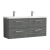 Nuie Arno Wall Hung 4-Drawer Vanity Unit with Double Ceramic Basin 1200mm Wide - Anthracite Woodgrain