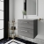 Nuie Arno Wall Hung 2-Drawer Vanity Unit with Bellato Grey Worktop 600mm Wide - Anthracite Woodgrain