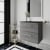 Nuie Arno Wall Hung 2-Drawer Vanity Unit with Sparkling Black Worktop 600mm Wide - Anthracite Woodgrain