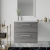 Nuie Arno Wall Hung 2-Drawer Vanity Unit with Sparkling White Worktop 600mm Wide - Anthracite Woodgrain