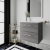 Nuie Arno Wall Hung 2-Drawer Vanity Unit with Sparkling White Worktop 600mm Wide - Anthracite Woodgrain