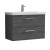 Nuie Arno Wall Hung 2-Drawer Vanity Unit with Basin-1 800mm Wide - Anthracite Woodgrain