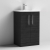 Nuie Arno Floor Standing 2-Door Vanity Unit with Basin-4 500mm Wide - Black Woodgrain