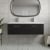 Nuie Arno Wall Hung 2-Drawer Vanity Unit with Double Polymarble Basin 1200mm Wide - Black Woodgrain