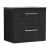 Nuie Arno Wall Hung 2-Drawer Vanity Unit with Sparkling Black Worktop 600mm Wide - Black Woodgrain