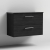 Nuie Arno Wall Hung 2-Drawer Vanity Unit with Sparkling Black Worktop 800mm Wide - Black Woodgrain