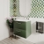 Nuie Arno Wall Hung 2-Drawer Vanity Unit with Basin-4 600mm Wide - Satin Green