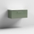 Nuie Arno Wall Hung 1-Drawer Vanity Unit with Sparkling White Worktop 800mm Wide - Satin Green