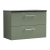 Nuie Arno Wall Hung 2-Drawer Vanity Unit with Sparkling Black Worktop 800mm Wide - Satin Green